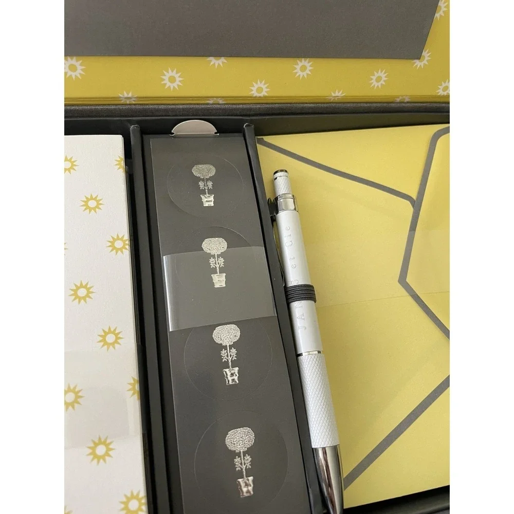 Janus et Cie Stationary Gift Set 25 Cards Envelopes‎ Pen Box Luxury